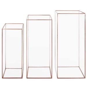 Set of 3 rectangular candle holders